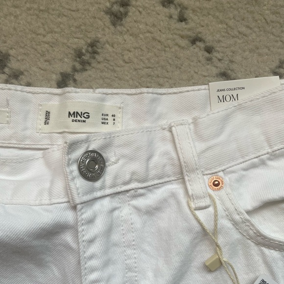 NWT Mango White Mom high-waist jeans - Picture 8 of 10